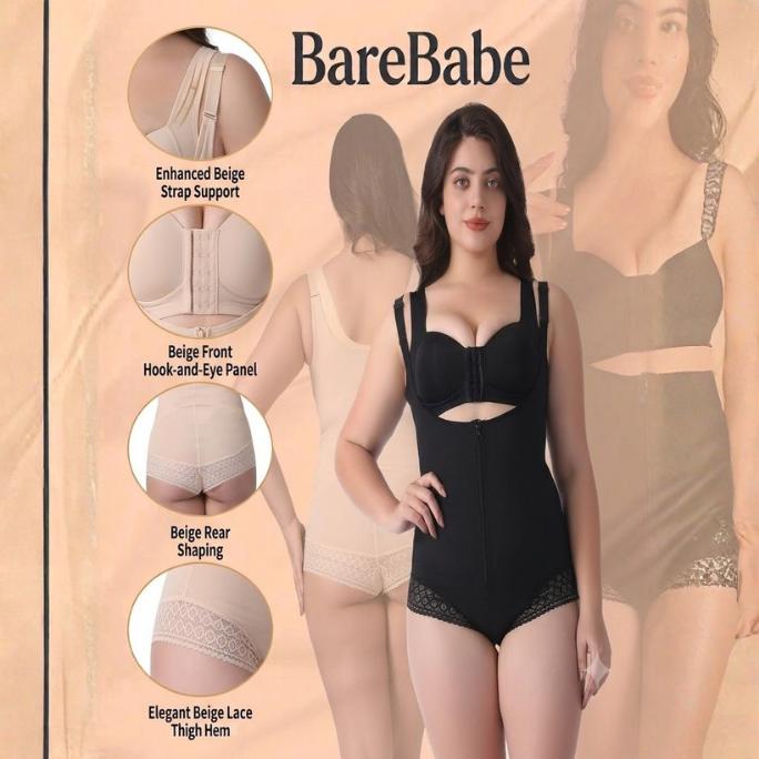 Front Zipper Thong Bodysuit With Lace